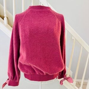 Rococo for Anthropologie Women’s Boxy Sweater with Satin Bows– Size S
